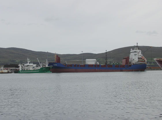 Ship moored at Dinish Island